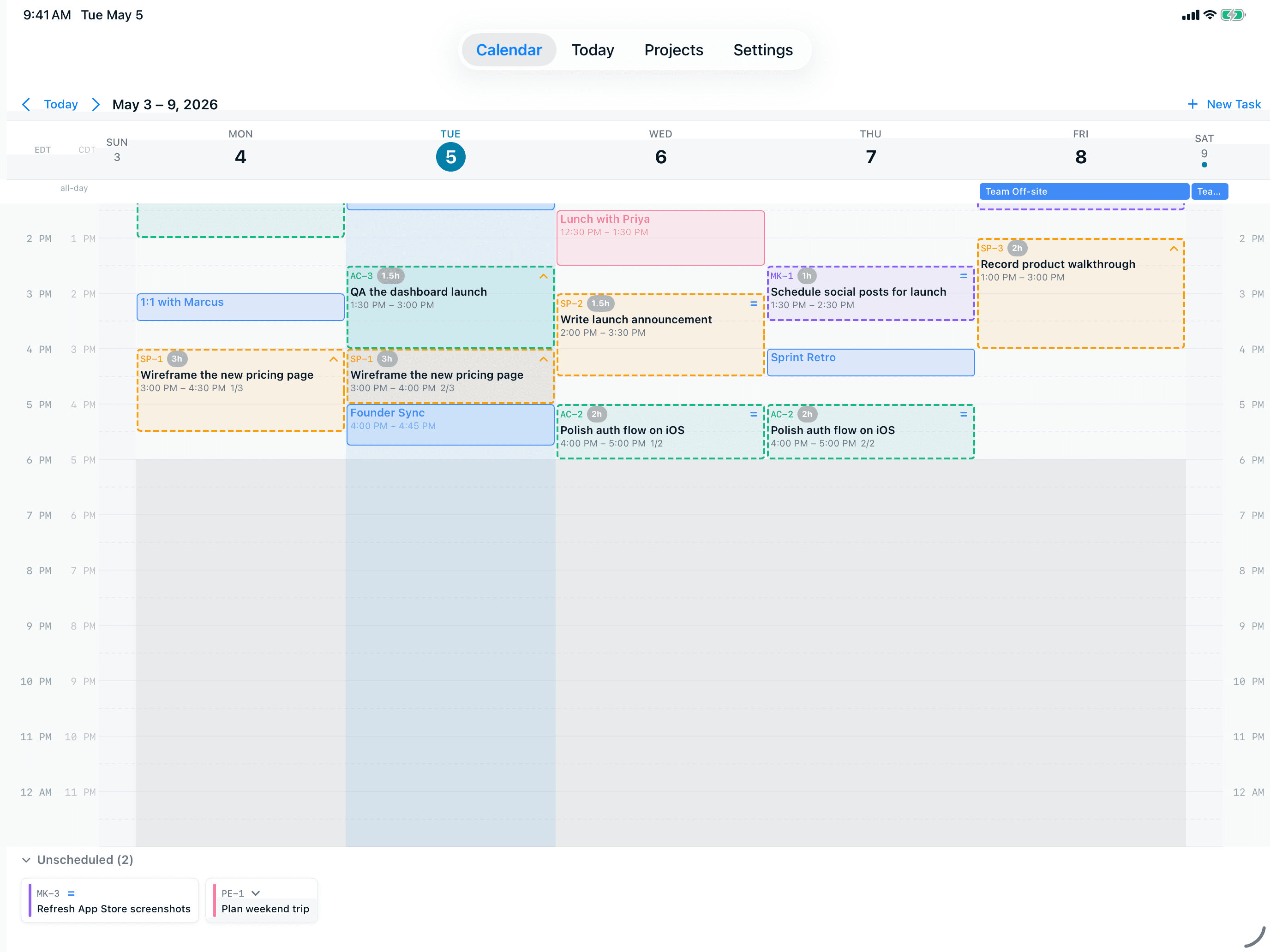 AI Calendar Buddy scheduling tasks around existing calendar events